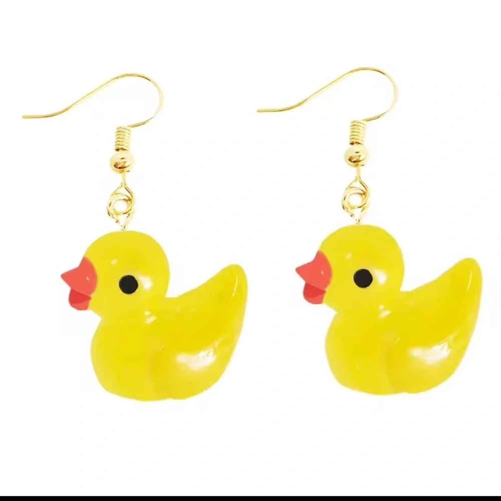 Cute Yellow Duck Earrings – Fun Kawaii Dangle